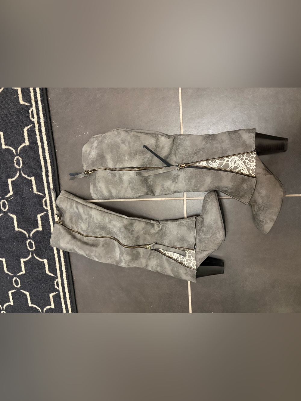 Foldover lace Y2K boots